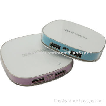 Dual USB port power bank with special stand design, LED torch supported, unbreakable shell